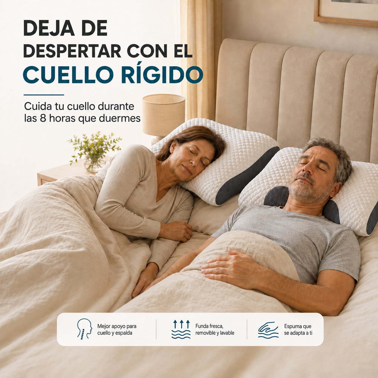 Almohada Cervical Ergonómica - Cuida tu cuello las 8 horas que duermes