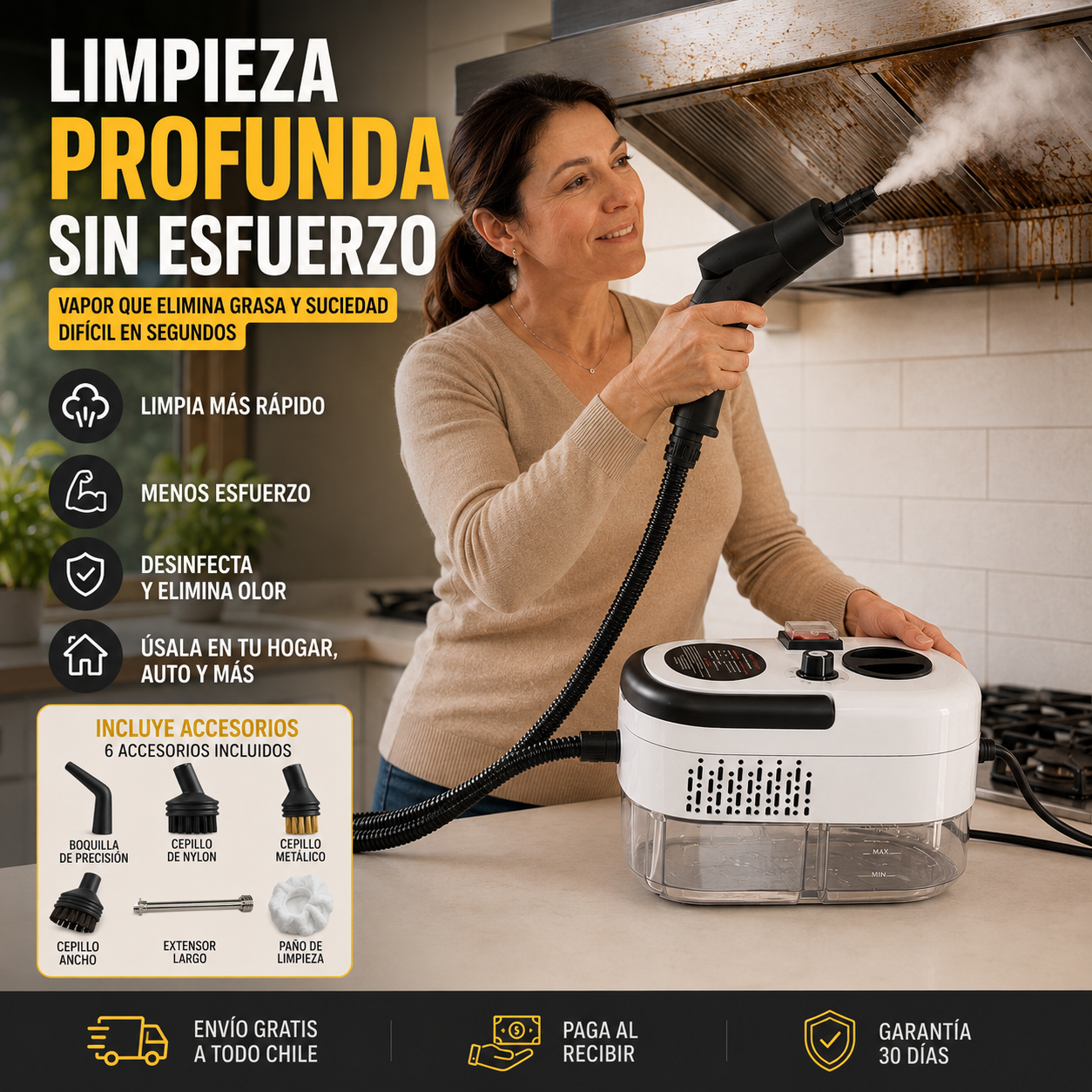 Elimina grasa, suciedad y manchas difíciles en segundos sin pasar horas frotando