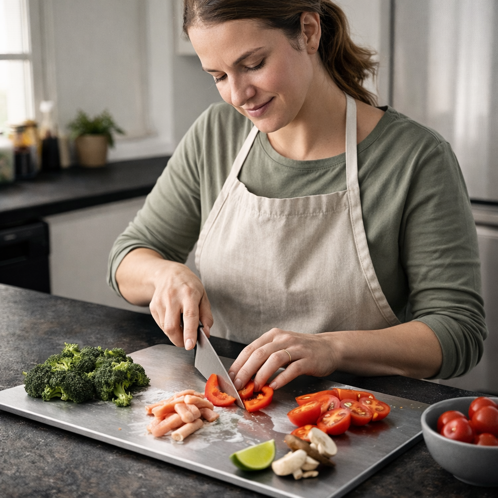SteelCut™ 20x30cm - La tabla que no guarda olores ni gérmenes y se lava en 10 segundos