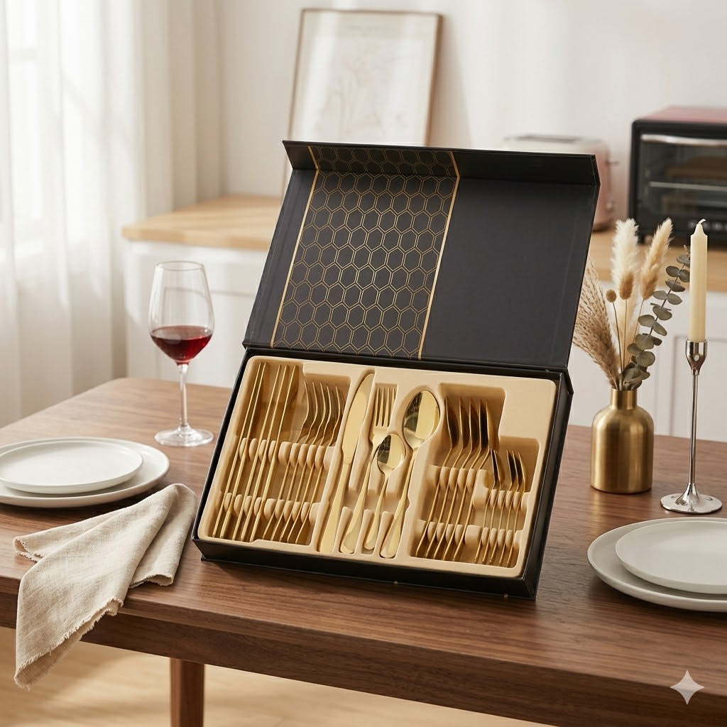 GoldenTouch™ Set 24 Piezas Premium — El detalle que hace que tu mesa se vea con intención