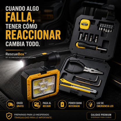 RescueBox™ - Luz, energía y herramientas para resolver cualquier emergencia en minutos