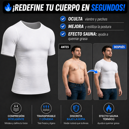 CamiFit™ Pack 2 Camisetas - Haz que el pecho y el abdomen dejen de marcarse bajo la polera en menos de 10 segundos