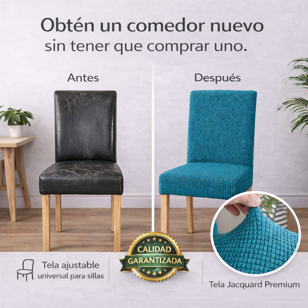 SeatCover™ Pack 6 Fundas - Renueva tu comedor en minutos, sin cambiarlo