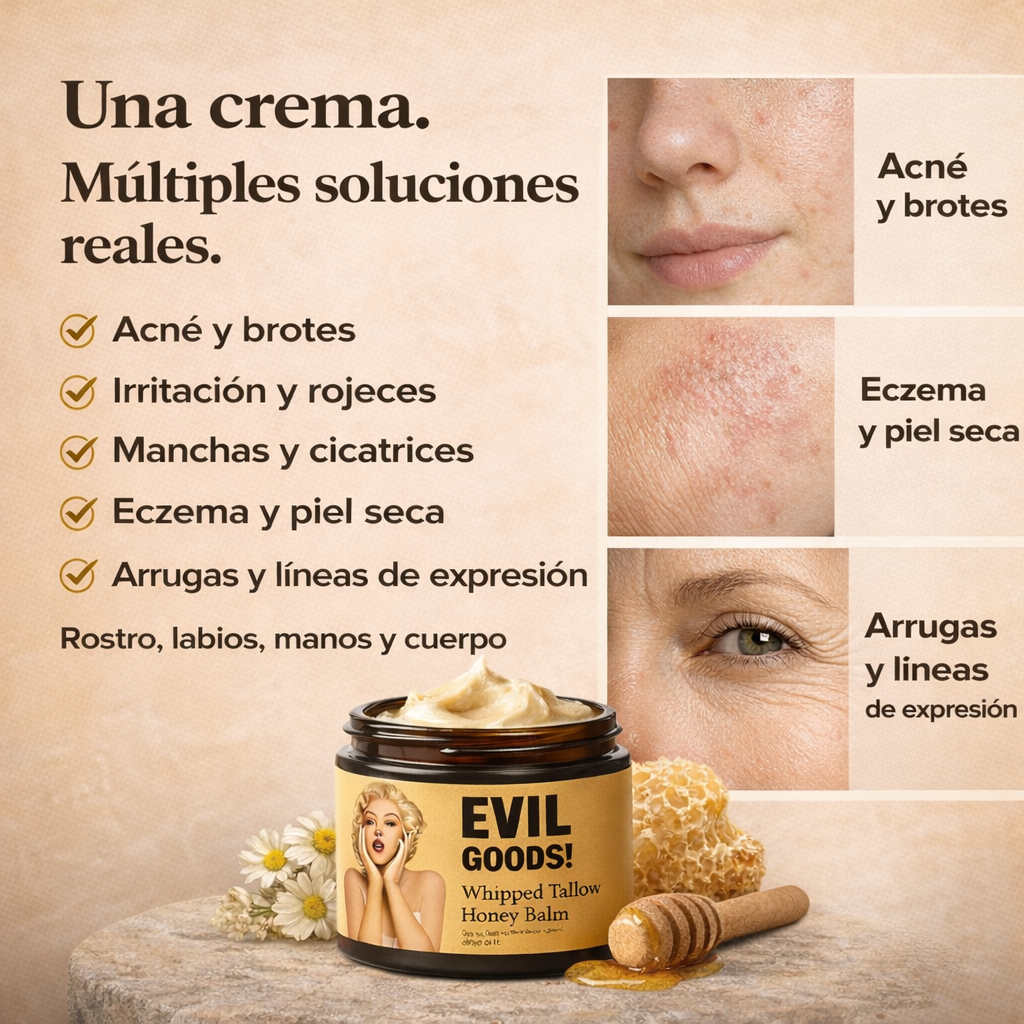 EVILGOODS™ | Bálsamo de sebo de res y miel que calma acné e irritación desde la raíz en 30 días