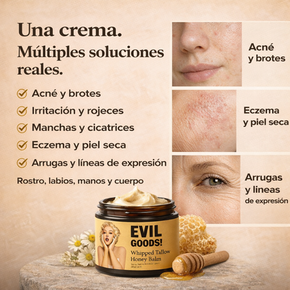 EVILGOODS™ | Bálsamo de sebo de res y miel que calma acné e irritación desde la raíz en 30 días