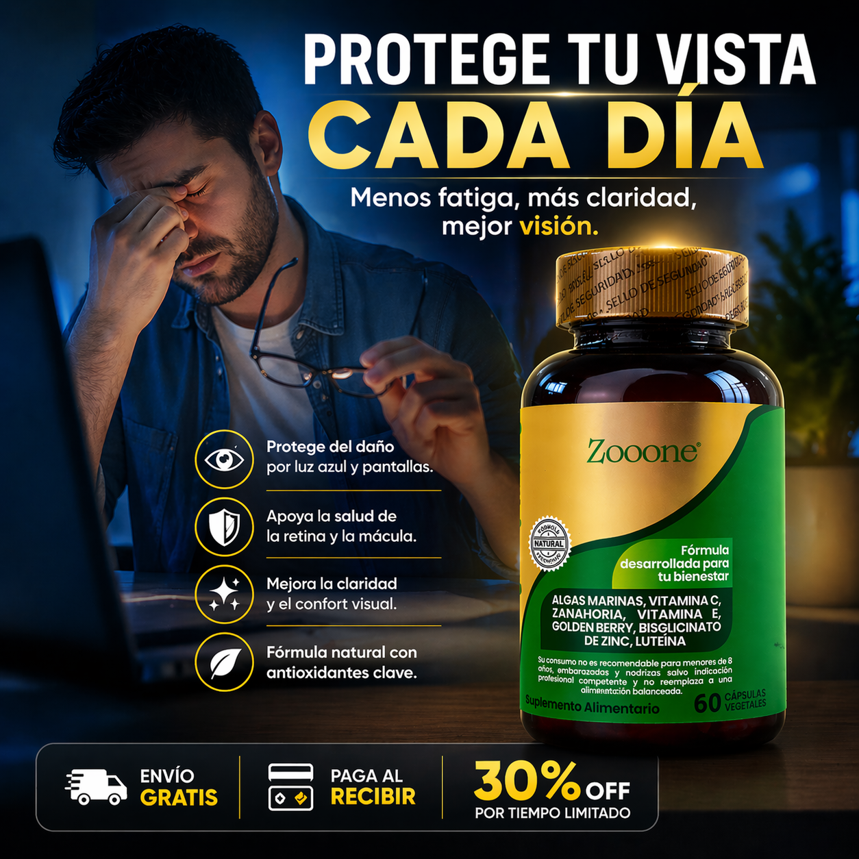 Zooone™ | Suplemento Ocular Premium - Detiene el deterioro ocular en 7 días