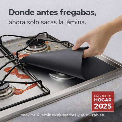 CleanSlide™ Pack de 4 - Olvídate de las salpicaduras de grasa y aceite en segundos