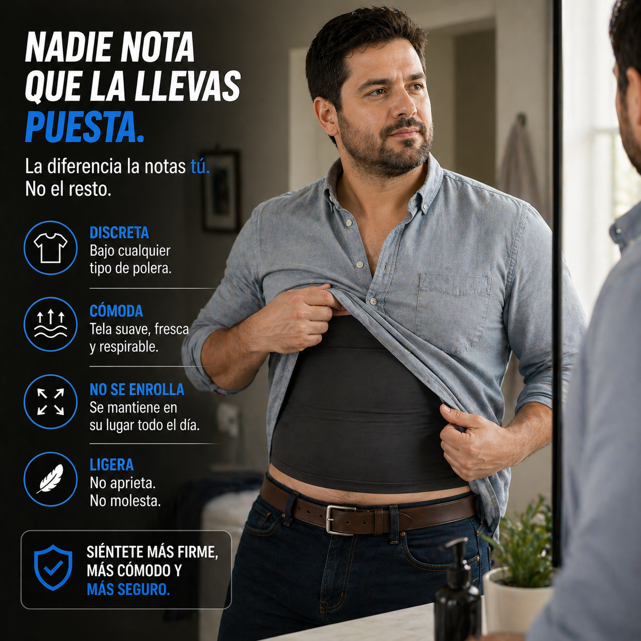 CamiFit™ Pack 2 Camisetas - Haz que el pecho y el abdomen dejen de marcarse bajo la polera en menos de 10 segundos