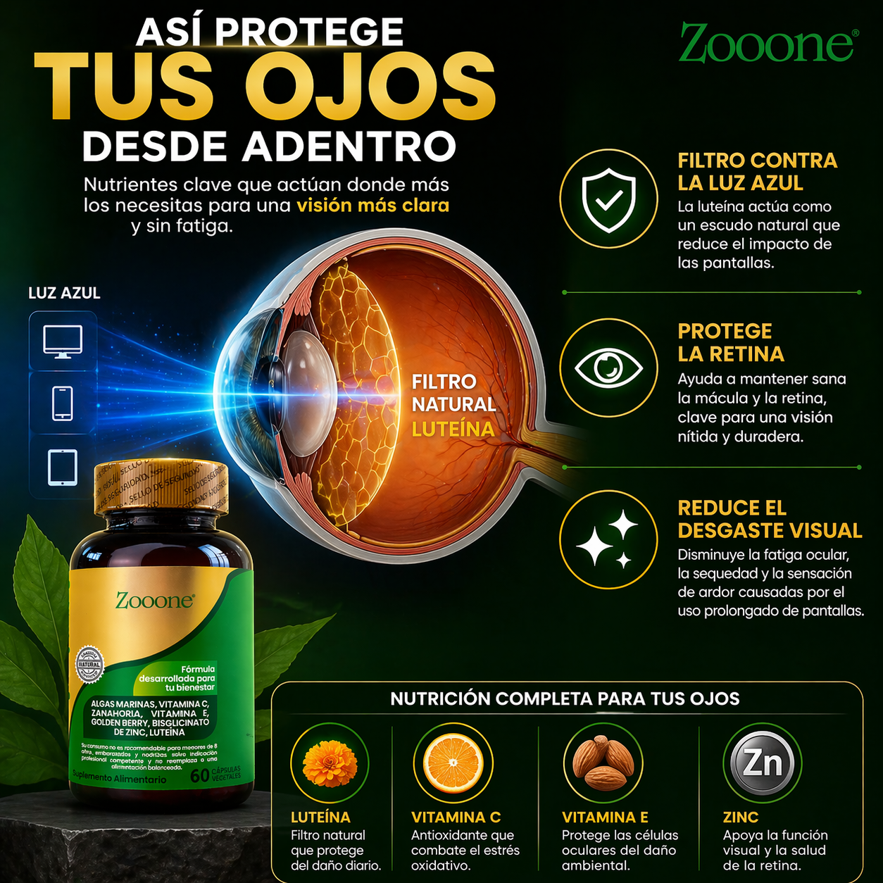 Zooone™ | Suplemento Ocular Premium - Detiene el deterioro ocular en 7 días