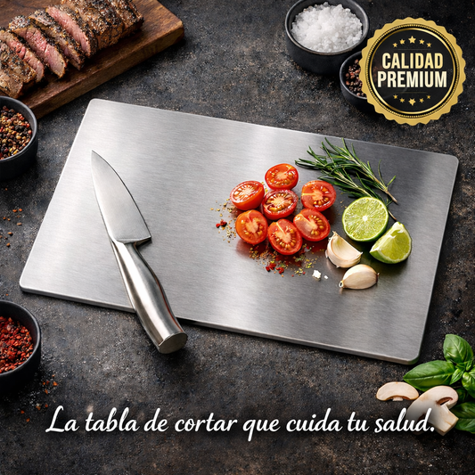 SteelCut™ 20x30cm - La tabla que no guarda olores ni gérmenes y se lava en 10 segundos