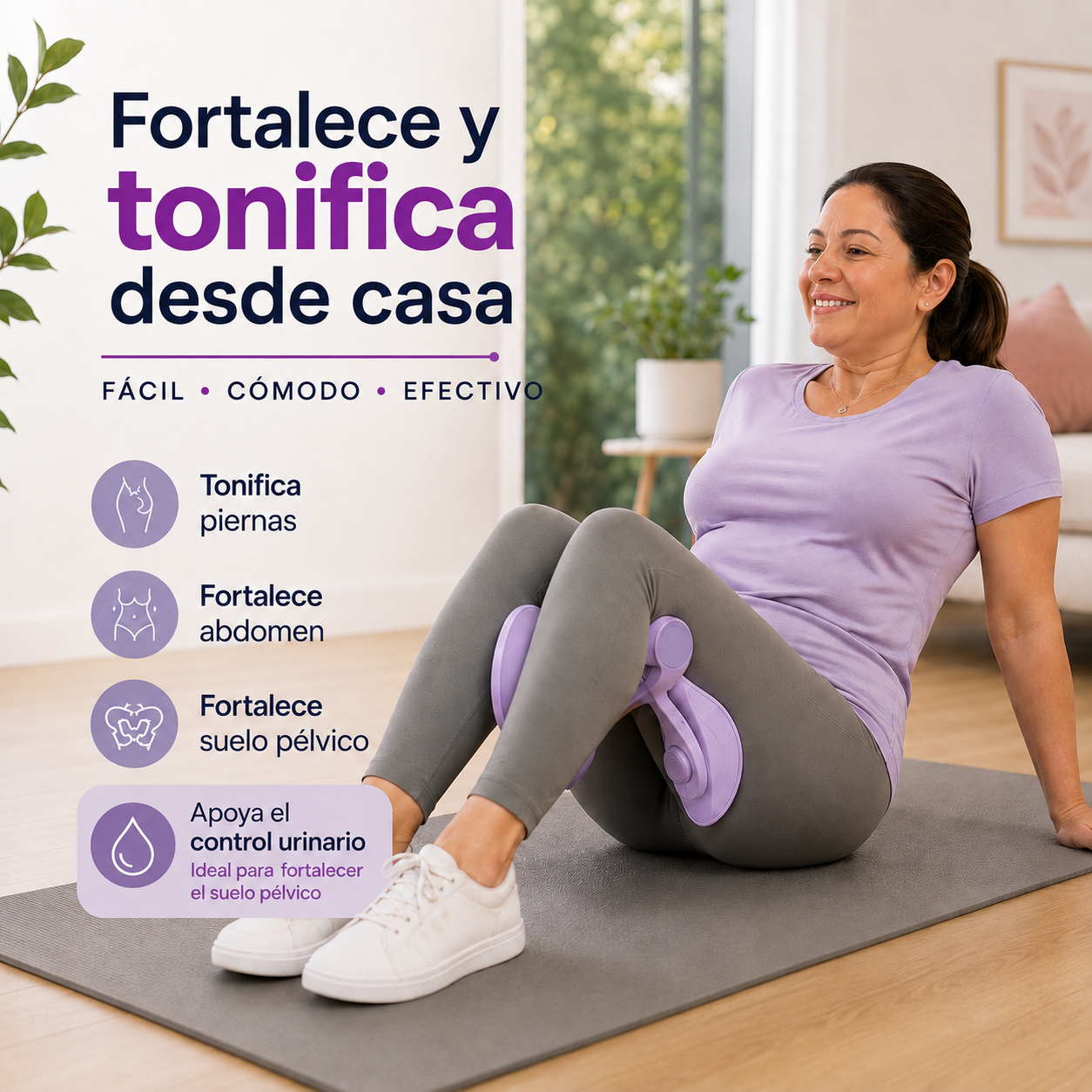 Ejercitador de Muslos y Suelo Pélvico - Fortalece, tonifica y mejora el control