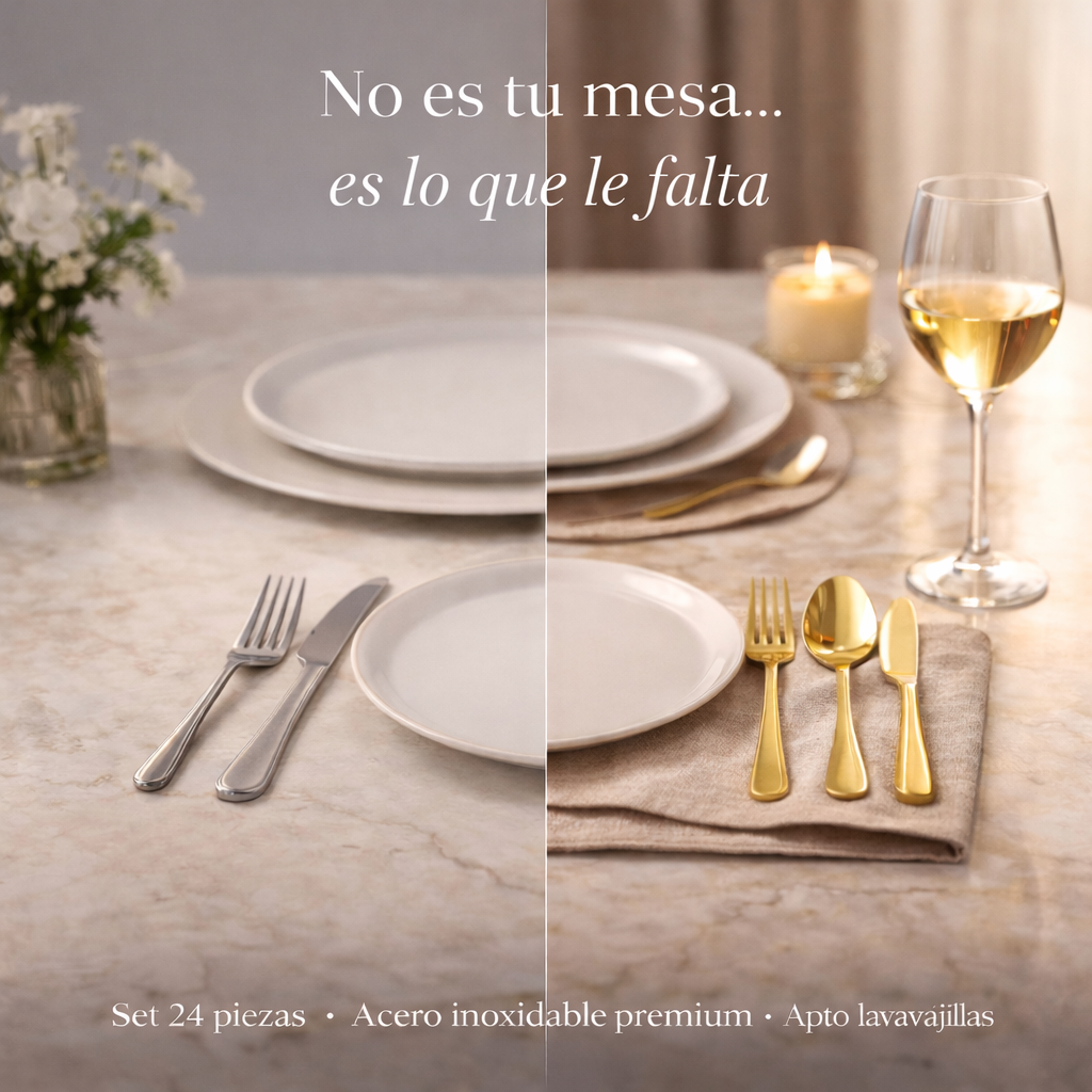 GoldenTouch™ Set 24 Piezas Premium — El detalle que hace que tu mesa se vea con intención