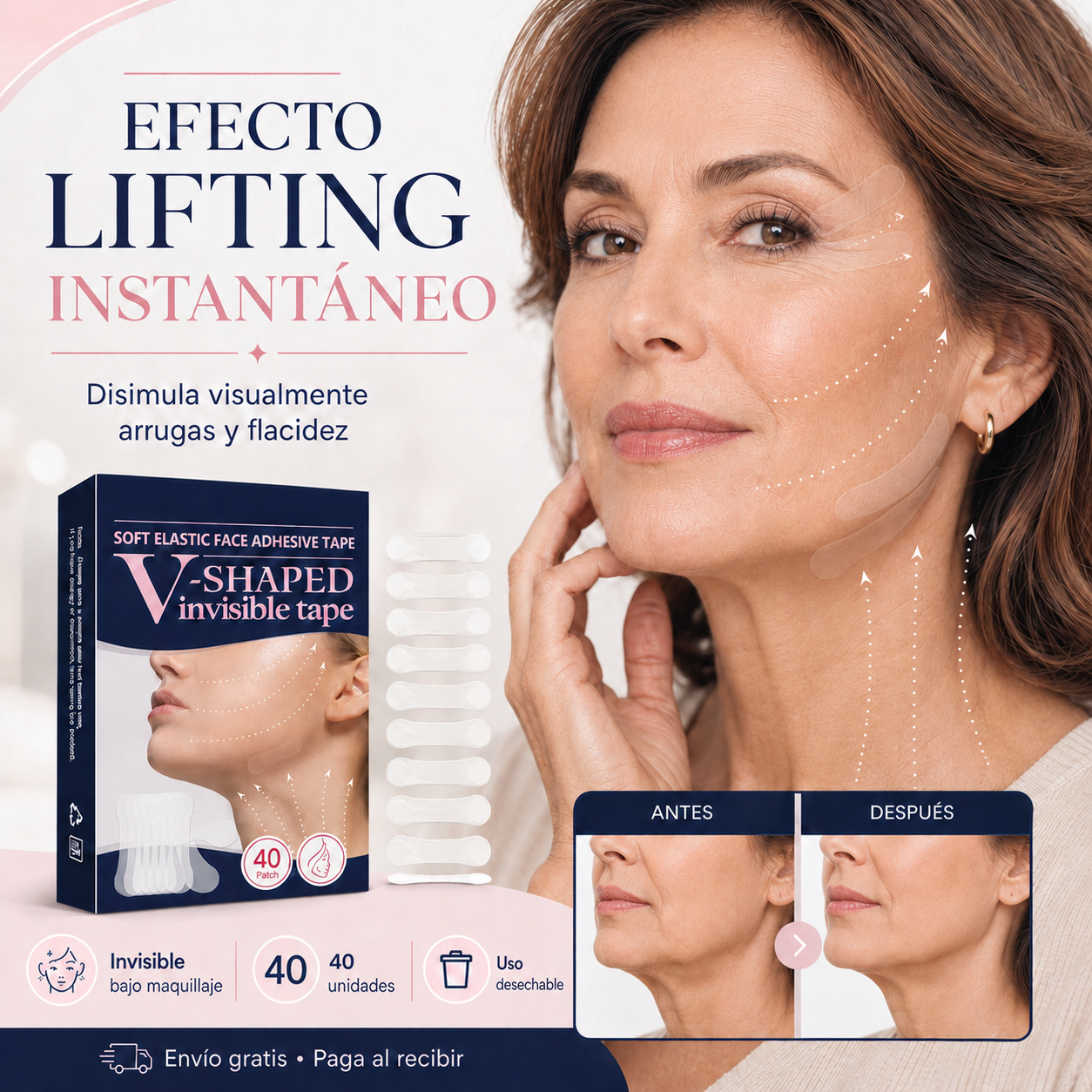 Levanta y define tu rostro en segundos sin cirugía ni tratamientos caros