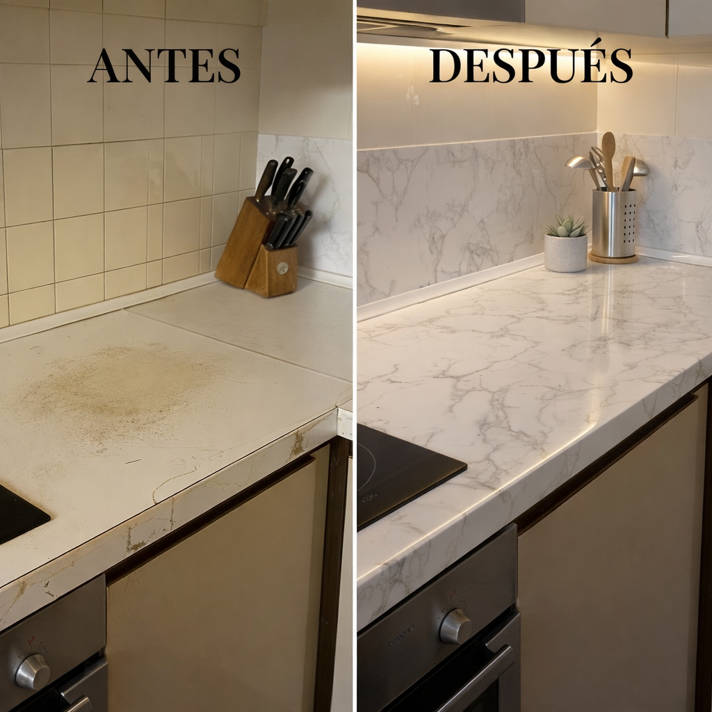 MarmoCover™ 6M x 60CM - Renueva tu espacio en 2 minutos sin maestros ni gastos exagerados