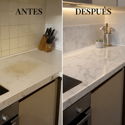 MarmoCover™ 6M x 60CM - Renueva tu espacio en 2 minutos sin maestros ni gastos exagerados