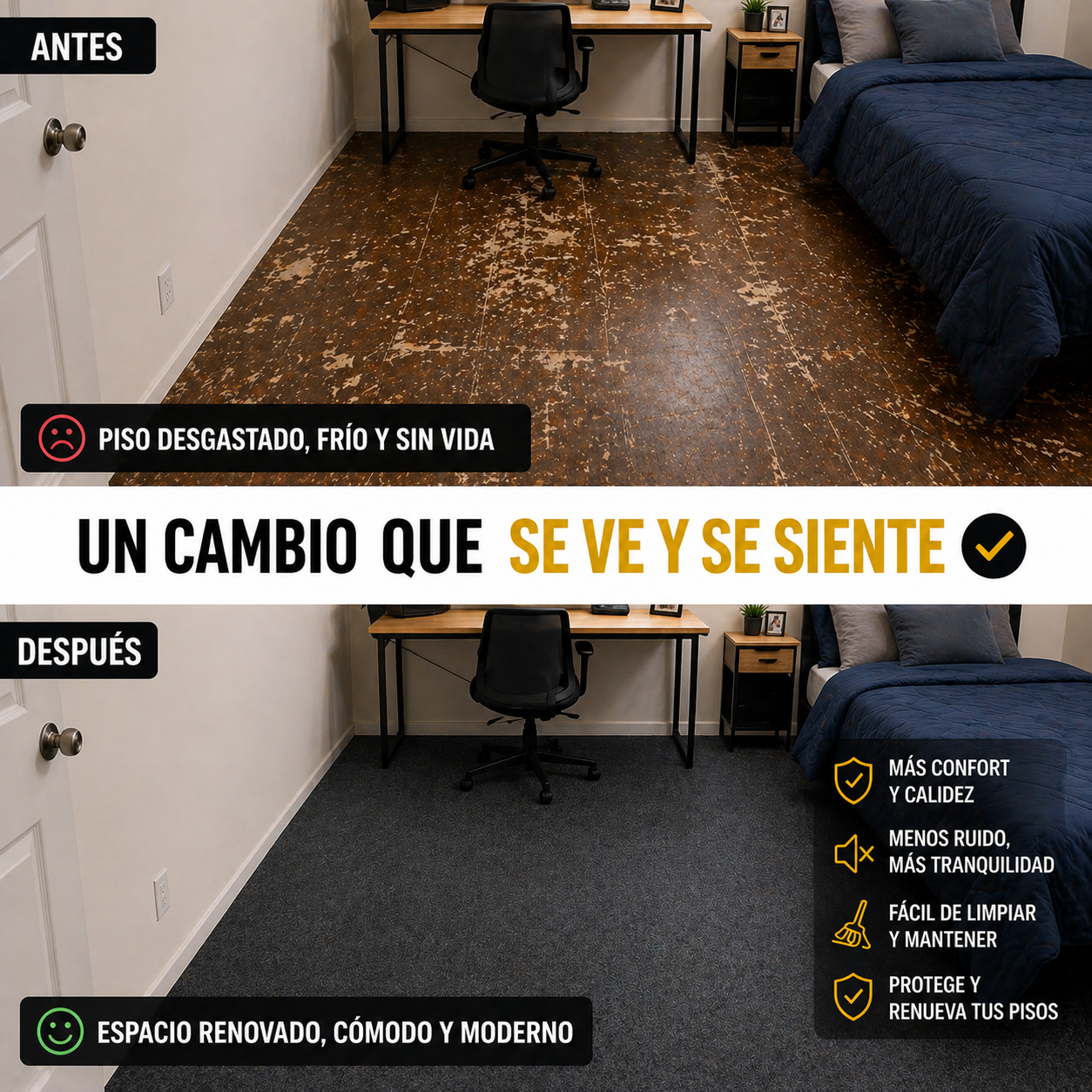 CozyCarpet™ – Pack de 5 Alfombras Autoadhesivas 60x60 cm