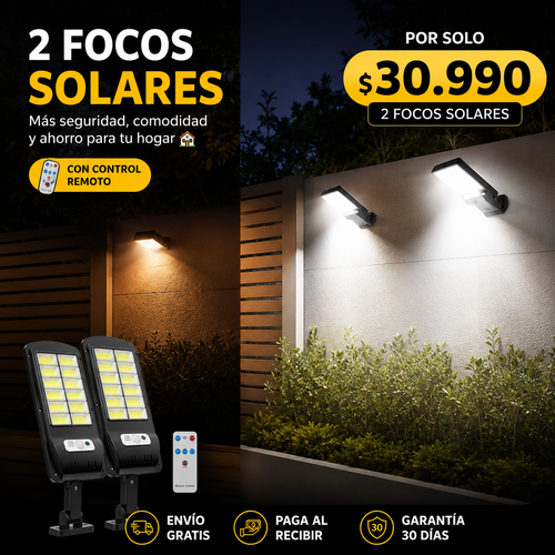 SolarGuard™ 2 focos - Protege lo que más importa mientras ahorras dinero cada noche