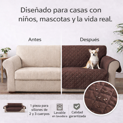 ProtegeSillón™ 2 en 1 Reversible - Cuida tus sillones de líquidos, manchas y pelos en sólo 1 minuto