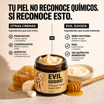 EVILGOODS™ | Bálsamo de sebo de res y miel que calma acné e irritación desde la raíz en 30 días